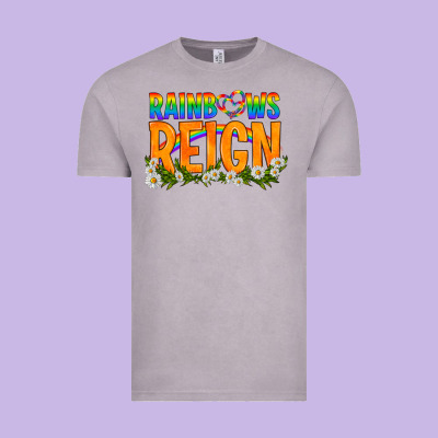Lgbtq+ Rainbows Reign Vintage Tee Designed By Bundleandbundleshop