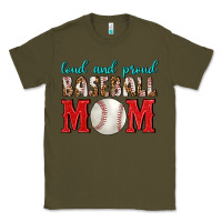 Army Green Loud And Proud Baseball Mom Classic Tee - BundleAndBundleShop