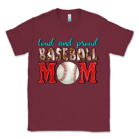 Burgundy Loud And Proud Baseball Mom Classic Tee - BundleAndBundleShop