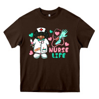 Chocolate Brown nurse life afro american nurse Heavy Core Tee - BarkalooDesign