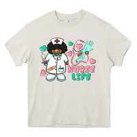 Cream nurse life afro american nurse Heavy Core Tee - BarkalooDesign