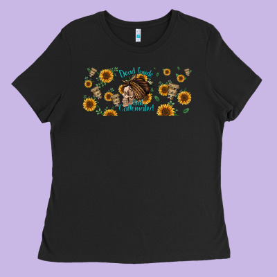 Dead Inside But Caffeinated Momlife Ladies Tee Designed By Jasminsmagicworld