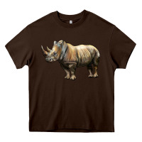 Chocolate Brown Rhino Illustrations Heavy Core Tee - LillyAllenDesigns
