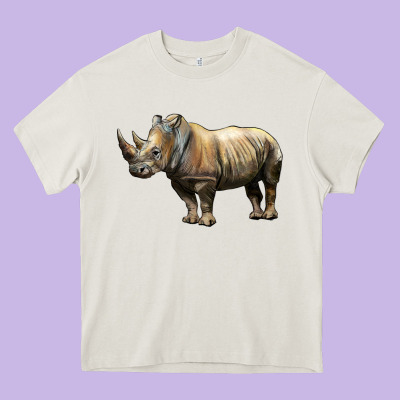 Rhino Illustrations Heavy Core Tee Designed By Lillyallendesigns