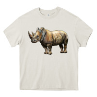 Cream Rhino Illustrations Heavy Core Tee - LillyAllenDesigns