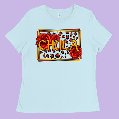 Spanish Chula With Roses Ladies Tee Designed By Jasminsmagicworld
