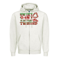 Oatmeal Heather sweet but a little twisted Zipper Hoodie - CowGirlArtShop