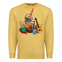 Antique Gold Camping Frappe Coffee Premium Sweatshirt - FaDigitalArtStudio