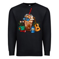 Black Camping Frappe Coffee Premium Sweatshirt - FaDigitalArtStudio