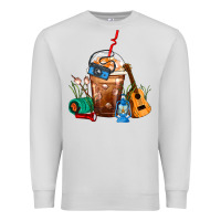 Dove Grey Camping Frappe Coffee Premium Sweatshirt - FaDigitalArtStudio