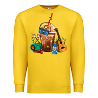 Lemon Camping Frappe Coffee Premium Sweatshirt - FaDigitalArtStudio