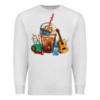 Oatmeal Heather Camping Frappe Coffee Premium Sweatshirt - FaDigitalArtStudio