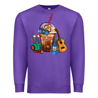Purple Camping Frappe Coffee Premium Sweatshirt - FaDigitalArtStudio