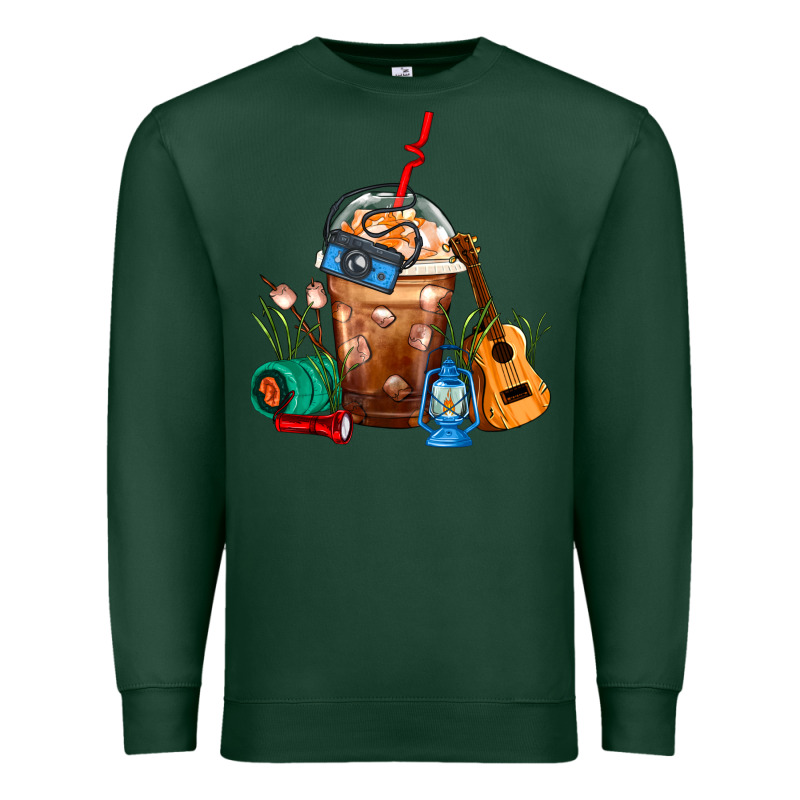 Camping Frappe Coffee Premium Sweatshirt by FaDigitalArtStudio | Teevron
