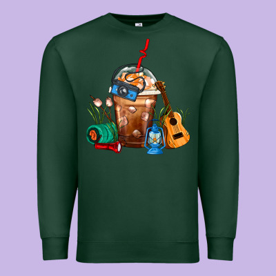 Camping Frappe Coffee Premium Sweatshirt Designed By Fadigitalartstudio