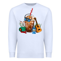 White Camping Frappe Coffee Premium Sweatshirt - FaDigitalArtStudio