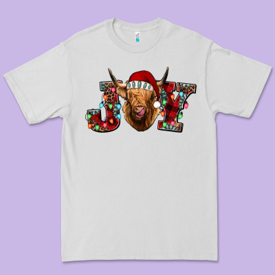 Joy Highland Cow Premium Tee Designed By Jasminsmagicworld