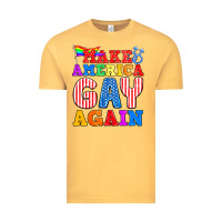 Vintage Mustard Make America Gay Again Vintage Tee - BundleAndBundleShop