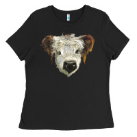 Black white calf scottish Ladies Tee - BarkalooDesign