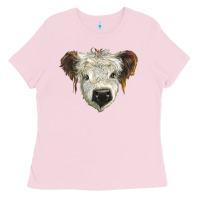Bubblegum Pink white calf scottish Ladies Tee - BarkalooDesign