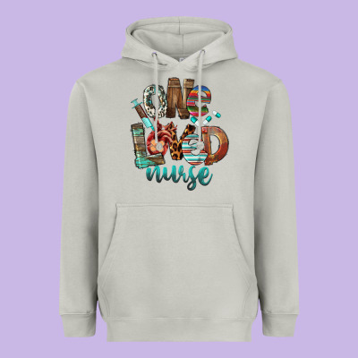 One Loved Nurse Heavyweight Hoodie Designed By Fadigitalartstudio