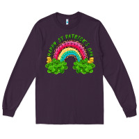 Plum happy st patricks day rainbow and shamrock Long Sleeve Tee - RanaPortraitStore