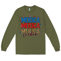 Army Green merica merica merica vibes Long Sleeve Tee - RanaPortraitStore