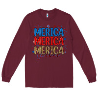 Burgundy merica merica merica vibes Long Sleeve Tee - RanaPortraitStore