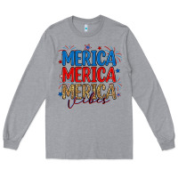 Heather Grey merica merica merica vibes Long Sleeve Tee - RanaPortraitStore