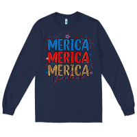 Navy merica merica merica vibes Long Sleeve Tee - RanaPortraitStore