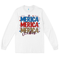 White merica merica merica vibes Long Sleeve Tee - RanaPortraitStore