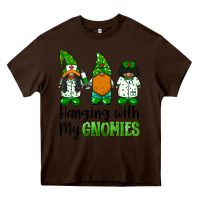 Chocolate Brown hanging with my gnomies african american nurse gnomies Heavy Core Tee - BarkalooDesign
