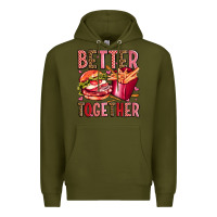 Army Green hamburger potatoes better together olivia Premium Hoodie - OliviaCreatesArt