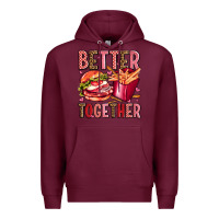 Burgundy hamburger potatoes better together olivia Premium Hoodie - OliviaCreatesArt