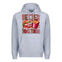 Heather Grey hamburger potatoes better together olivia Premium Hoodie - OliviaCreatesArt