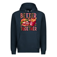 Navy hamburger potatoes better together olivia Premium Hoodie - OliviaCreatesArt