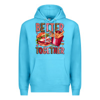 Ocean Blue hamburger potatoes better together olivia Premium Hoodie - OliviaCreatesArt