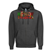 Charcoal Heather howdy christmas gingerman bread with cowboy Zipper Hoodie - CowGirlArtShop