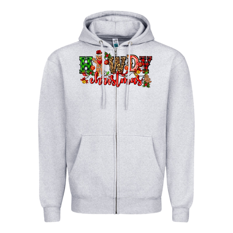Howdy Christmas Gingerman Bread With Cowboy Zipper Hoodie by CowGirlArtShop | Teevron