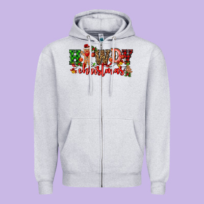 Howdy Christmas Gingerman Bread With Cowboy Zipper Hoodie Designed By Cowgirlartshop