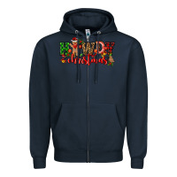 Navy howdy christmas gingerman bread with cowboy Zipper Hoodie - CowGirlArtShop
