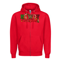 Red howdy christmas gingerman bread with cowboy Zipper Hoodie - CowGirlArtShop