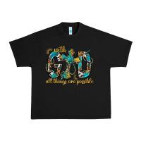Black With God All Things Are Possible With Cross Urban Heavy Tee - BundleAndBundleShop