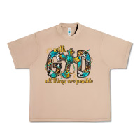 Burro With God All Things Are Possible With Cross Urban Heavy Tee - BundleAndBundleShop