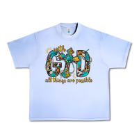 Grape Ice With God All Things Are Possible With Cross Urban Heavy Tee - BundleAndBundleShop
