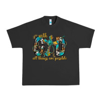 Pigment Black With God All Things Are Possible With Cross Urban Heavy Tee - BundleAndBundleShop