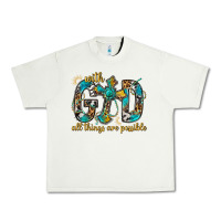 Pistachio With God All Things Are Possible With Cross Urban Heavy Tee - BundleAndBundleShop