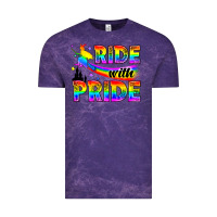 Cloud Purple Western LGBTQ+ Ride With Pride Vintage Tee - BundleAndBundleShop