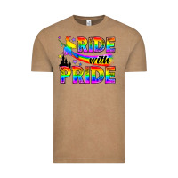Vintage Coffee Western LGBTQ+ Ride With Pride Vintage Tee - BundleAndBundleShop