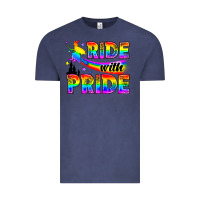 Vintage Denim Western LGBTQ+ Ride With Pride Vintage Tee - BundleAndBundleShop
